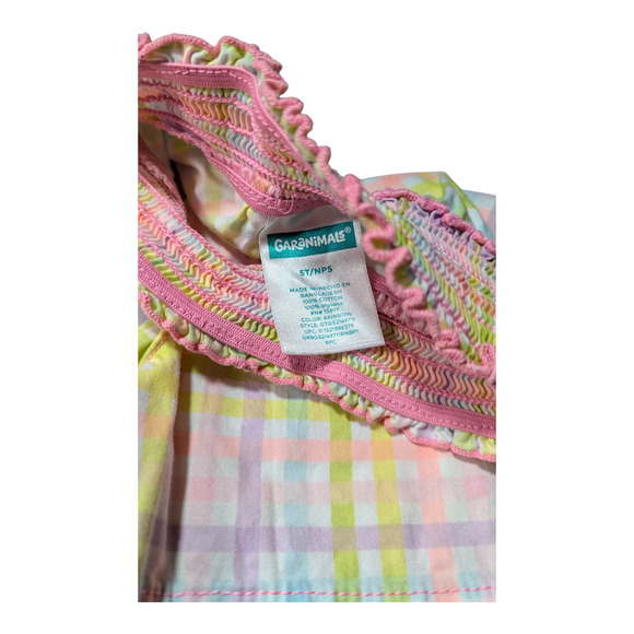 GARANIMALS-Girls Pastel Plaid 100% Cotton Shorts-Comfy Elastic Waist-5T Preowned - Picture 5 of 6